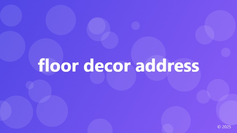floor decor address