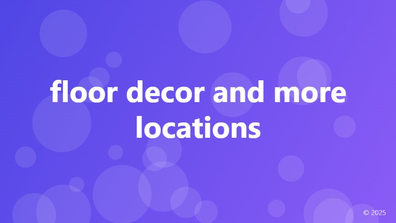 floor decor and more locations