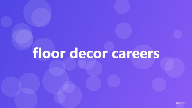floor decor careers