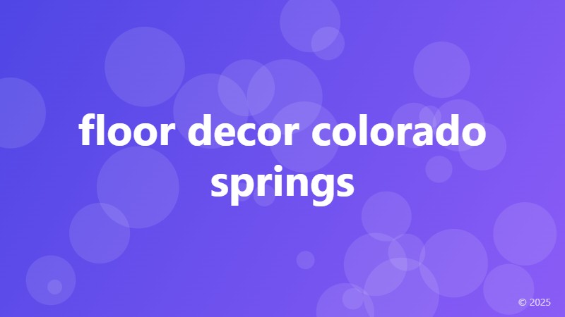 floor decor colorado springs