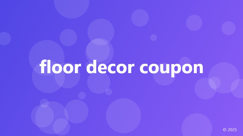 floor decor coupon