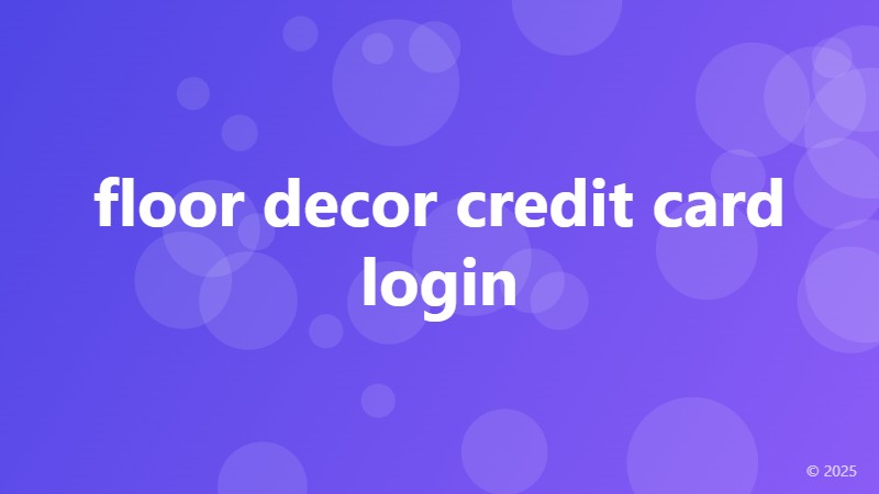floor decor credit card login