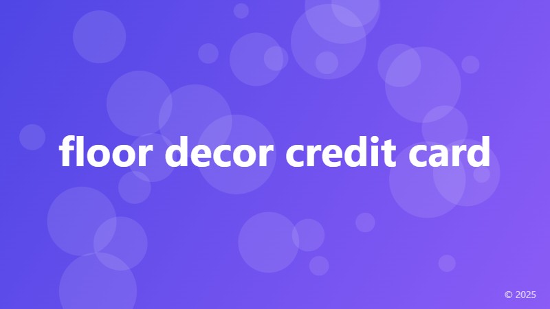 floor decor credit card