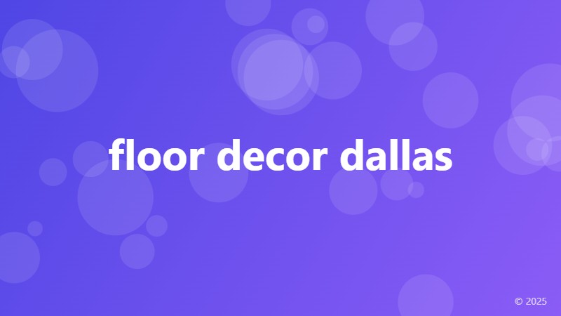 floor decor dallas