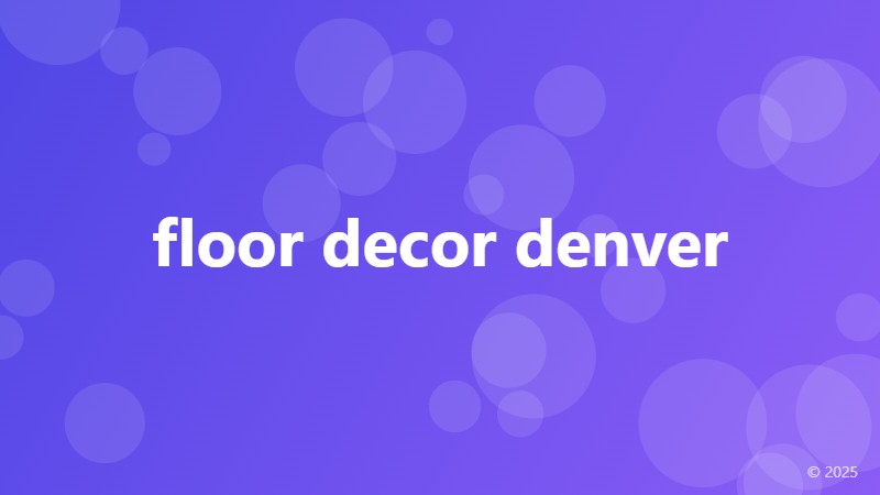 floor decor denver
