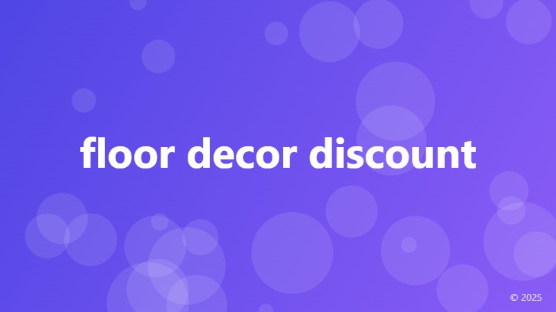 floor decor discount