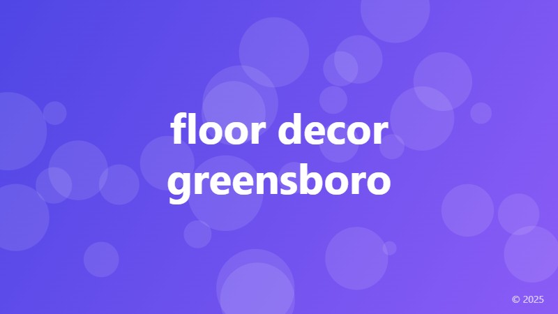 floor decor greensboro